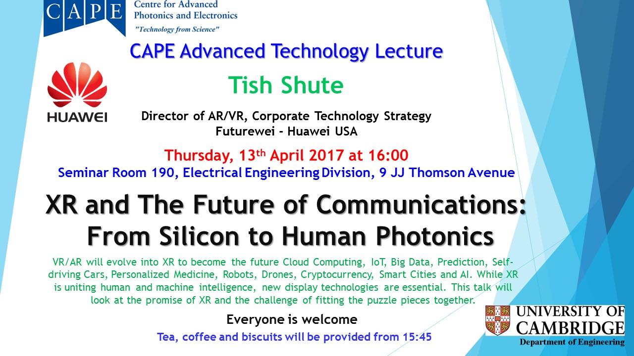 XR and The Future of Communications: From Silicon to Human Photonics (2017.04.06)